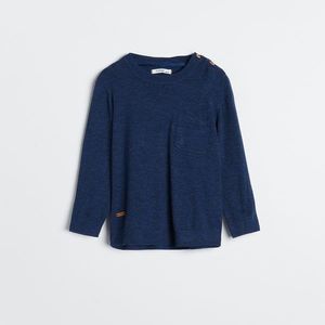 Reserved - Melanžový sveter s vreckom - Tmavomodrá vyobraziť