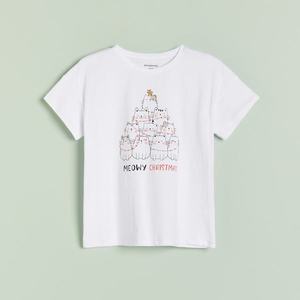 Reserved - Tričko s vianočnou potlačou - Biela vyobraziť