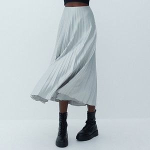 Reserved - Plisovaná sukňa - Strieborná vyobraziť