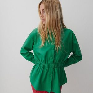 Reserved - Košeľa z imitácie kože - Zelená vyobraziť
