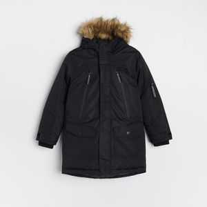 Reserved - Kabát z recyklovanej látky zateplený prírodným páperím - Čierna vyobraziť