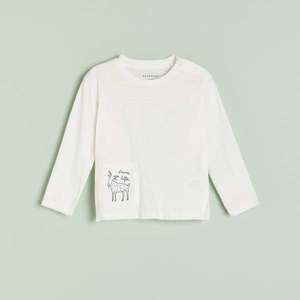 Reserved - Bavlnené tričko s vreckom - Krémová vyobraziť