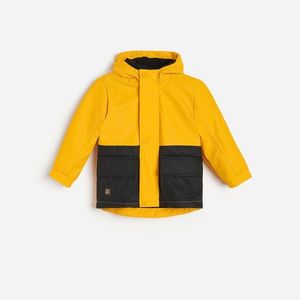 Reserved - Teplá bunda s kapucňou - Žltá vyobraziť