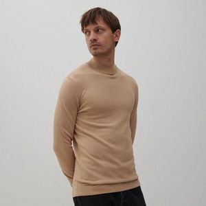 Reserved - Hladký sveter so stojačikom - Béžová vyobraziť