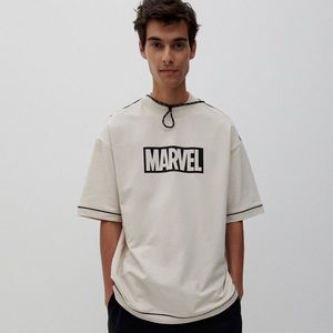 Reserved - Tričko s potlačou Marvel - Béžová vyobraziť