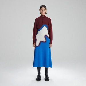 Reserved - Bavlnené šaty s motívom vlny - Viacfarebná vyobraziť