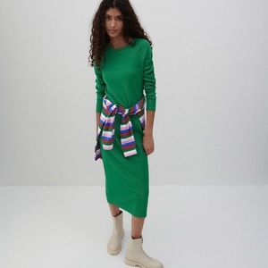 Reserved - Rochie din tricot reiat - Zelená vyobraziť