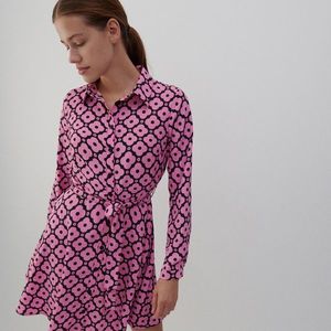 Reserved - Vzorované šaty - Ružová vyobraziť