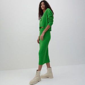 Reserved - Pletená midi sukňa - Zelená vyobraziť