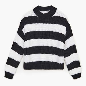 Cropp - Pásikavý sveter - Čierna vyobraziť