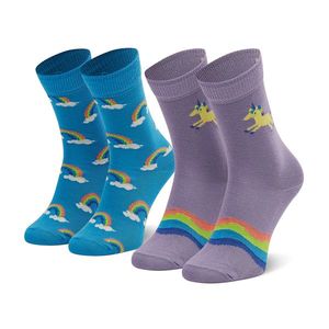 Súprava 2 párov vysokých ponožiek detských HAPPY SOCKS vyobraziť