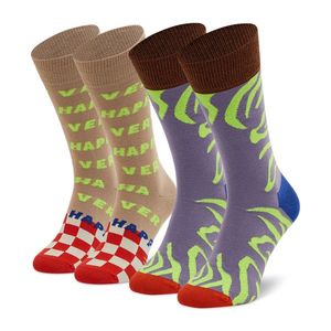 Súprava 2 párov vysokých ponožiek pánskych HAPPY SOCKS vyobraziť