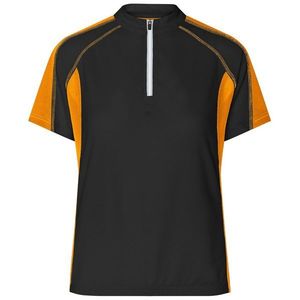 James & Nicholson Dámske cyklistické tričko JN419 - Černá / oranžová | S vyobraziť