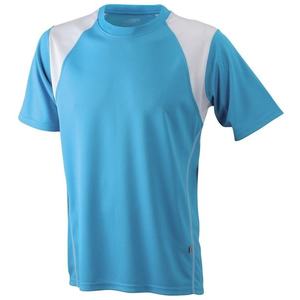 James & Nicholson Pánske bežecké tričko s krátkym rukávom JN397 - Tyrkysová / bílá | XL vyobraziť