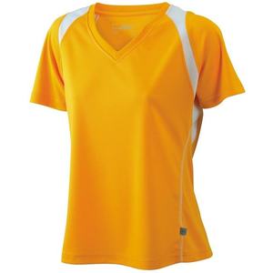 James & Nicholson Dámske bežecké tričko s krátkym rukávom JN396 - Oranžová / bílá | XL vyobraziť