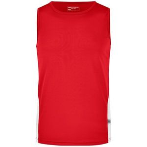 James & Nicholson Pánske športové tričko bez rukávov JN305 - Červená / bílá | XL vyobraziť