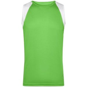 James & Nicholson Dámske bežecké tričko bez rukávov JN394 - Limetkově zelená / bílá | XXL vyobraziť