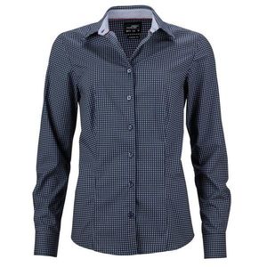 James & Nicholson Dámska luxusná košeľa Dots JN673 - Tmavě modrá / bílá | XL vyobraziť