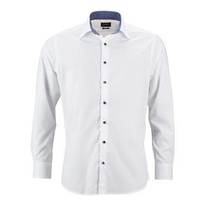 James & Nicholson Pánska biela košeľa JN648 - Bílá / modrá / bílá | M vyobraziť