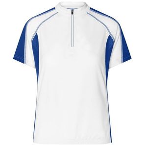 James & Nicholson Dámske cyklistické tričko JN419 - Bílá / královská modrá | S vyobraziť