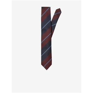 Vínovo-modrá pánska pruhovaná kravata Selected Homme Aaron vyobraziť