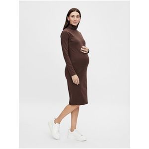Hnedé tehotenské šaty s rolákom Mama.licious Sia vyobraziť