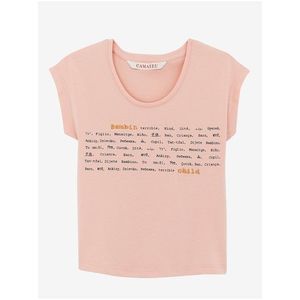 Svetloružové dievčenské tričko s potlačou CAMAIEU vyobraziť
