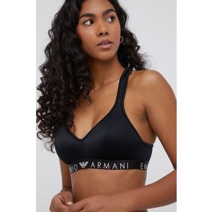 Podprsenka Emporio Armani Underwear čierna farba, vzorovaná vyobraziť