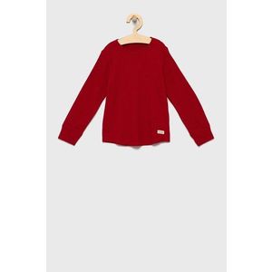 Detská bavlnená košeľa s dlhým rukávom GAP červená farba, jednofarebná vyobraziť