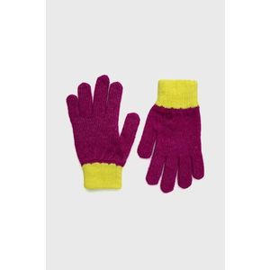 Detské rukavice s prímesou vlny Tommy Hilfiger fialová farba vyobraziť
