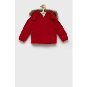 Detská páperová bunda Guess červená farba vyobraziť
