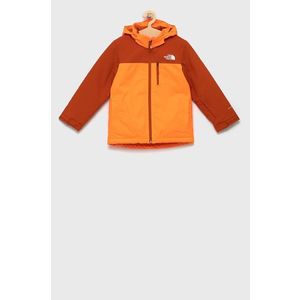 Detská bunda The North Face oranžová farba vyobraziť