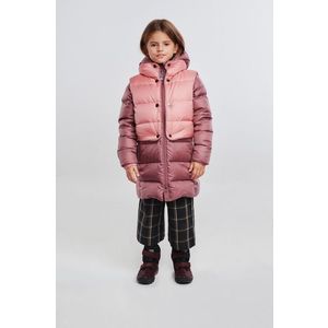 Detská páperová bunda Fluff ružová farba vyobraziť