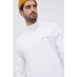 Bavlnené tričko s dlhým rukávom Samsoe Samsoe biela farba, jednofarebné vyobraziť