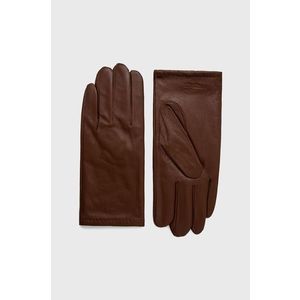 Kožené rukavice Strellson pánske, hnedá farba vyobraziť
