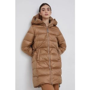 Páperová bunda Fluff dámska, béžová farba, zimná vyobraziť