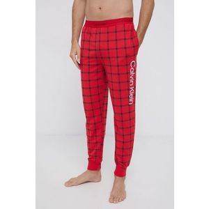Pyžamové nohavice Calvin Klein Underwear pánske, červená farba, vzorované vyobraziť
