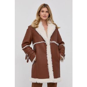 Kabát MAX&Co. dámsky, hnedá farba, prechodný vyobraziť