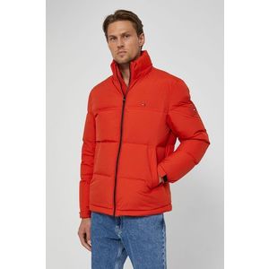 Páperová bunda Tommy Hilfiger pánska, červená farba, zimná vyobraziť