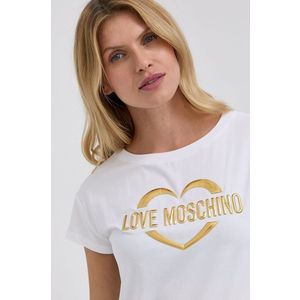 Tričko Love Moschino dámske, biela farba vyobraziť