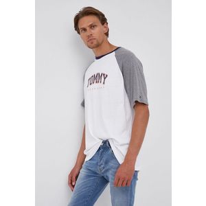 Bavlnené tričko Tommy Hilfiger šedá farba, melanžové vyobraziť