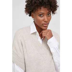 Vlnený sveter Answear Lab dámsky, béžová farba, teplý vyobraziť