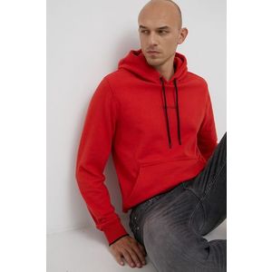 Bavlnená mikina Calvin Klein pánska, červená farba, s potlačou vyobraziť