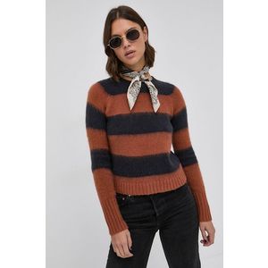 Vlnený sveter AllSaints dámsky, tmavomodrá farba vyobraziť
