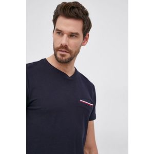 Bavlnené tričko Tommy Hilfiger tmavomodrá farba, jednofarebné vyobraziť