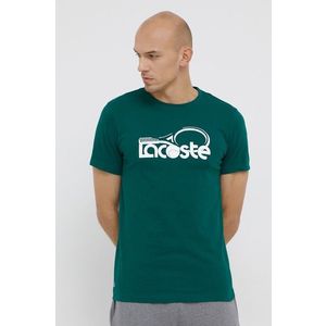 Tričko Lacoste pánske, zelená farba, s potlačou vyobraziť