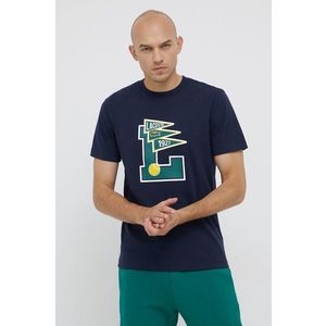 Bavlnené tričko Lacoste tmavomodrá farba, s potlačou vyobraziť