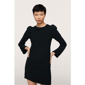 Šaty Mango čierna farba, mini, rovné vyobraziť