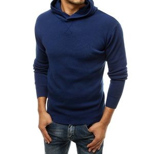 Modrý pánsky sveter s kapucňou WX1466 vyobraziť