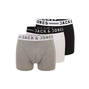 JACK & JONES Boxerky 'SENSE' sivá / biela / čierna vyobraziť